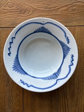 Hand-Painted Blue and White Ceramic Bowl